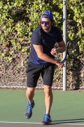 Bradley Cooper playing Tennis in Brentwood, CA - December 29, 2016