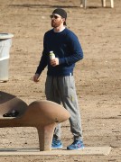 Chris Evans taking his dog to a dog park in Hollywood on January 13, 2017