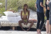 Josephine Skriver, Martha Hunt, Taylor Hill and Jasmine Tookes pose on the beach in Miami during a photoshoot 02.02.2017