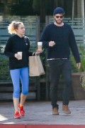 Miley Cyrus and Liam Hemsworth exit Ollo restaurant in Malibu 02/07/2017