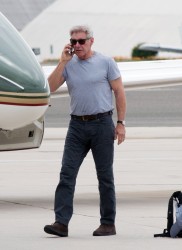 Harrison Ford - is spotted arriving in Los Angeles via his private plane that he personally piloted 03/21/2017